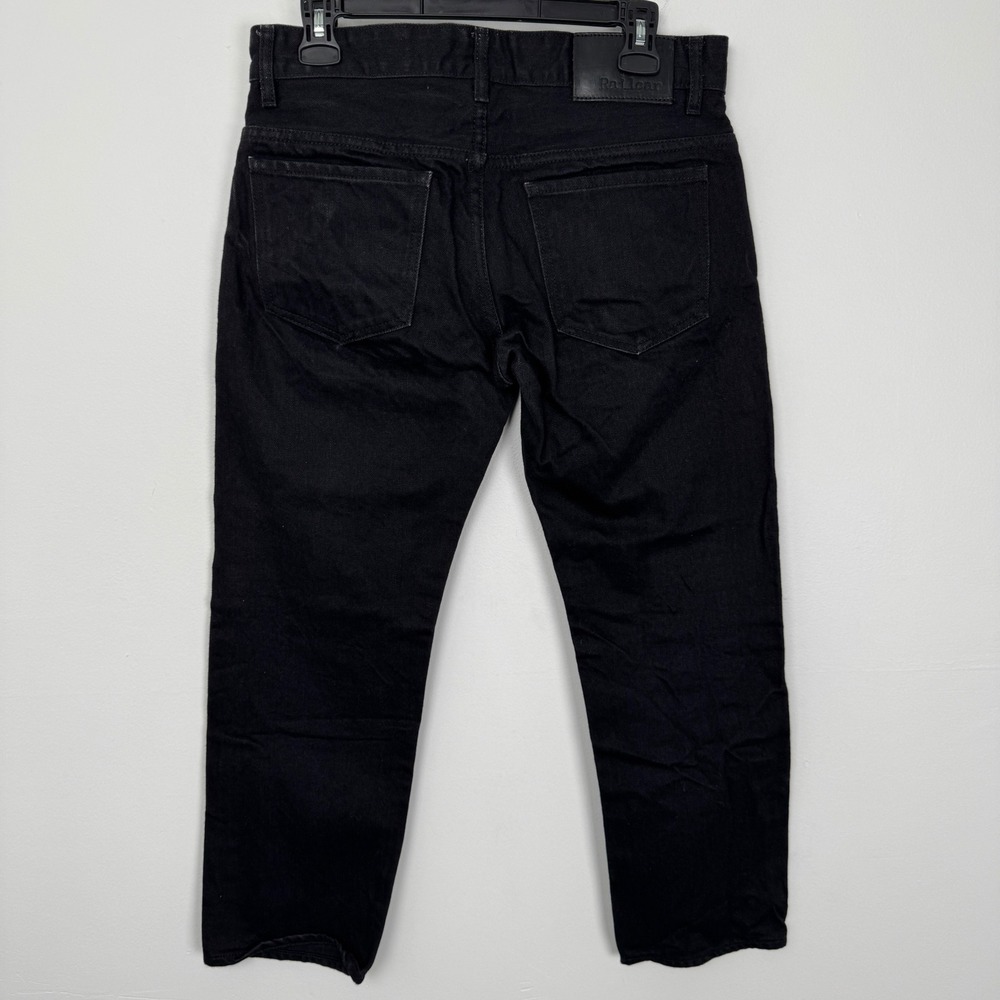 Railcar Fine Goods Mens Black Denim Button Fly Straight Leg Jeans Size 30x26